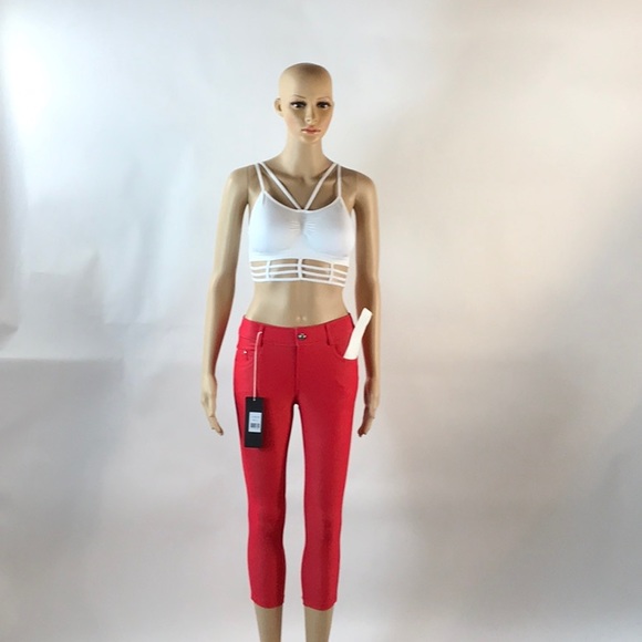 Yelete Pants - CAPRI JEGGINGS-RED-COLOR MAY VARY-PRICE IS FIRM